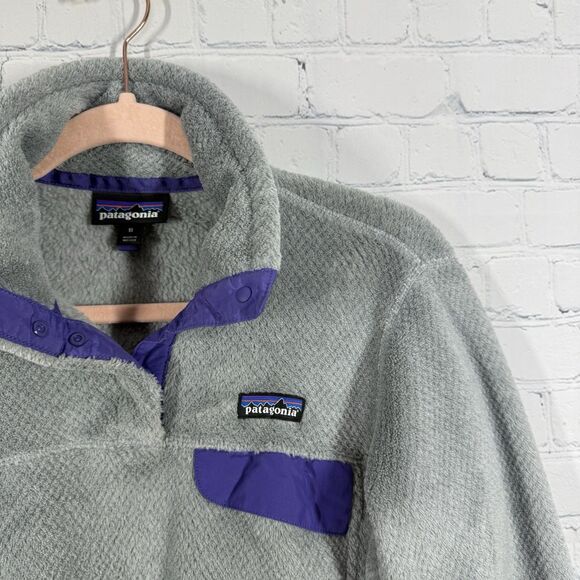 Patagonia Synchilla Snap-T Pullover Women Medium Gray Polartec Hike Sweater - Picture 4 of 13